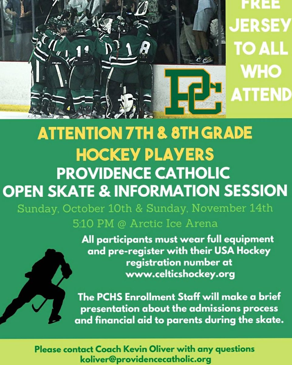 Providence Hockey is looking for any players who are interested in becoming a Celtic student-athlete to check out their skate and informational meeting tonight! For more information check out celticshockey.org