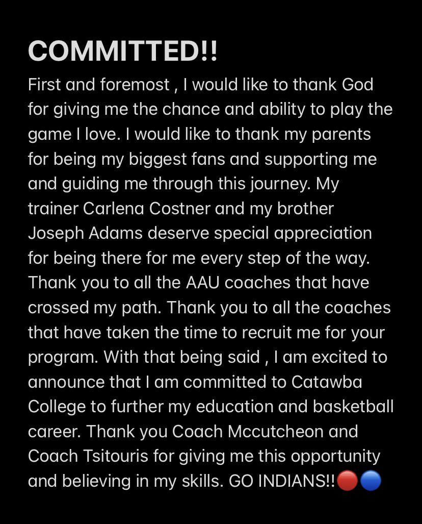 wilsonballer_30's tweet photo. Committed!!🔴🔵 @catawba_wbb @TerenceMcCutch2 @Emry_T @kmwbball https://t.co/S6uOxirooh