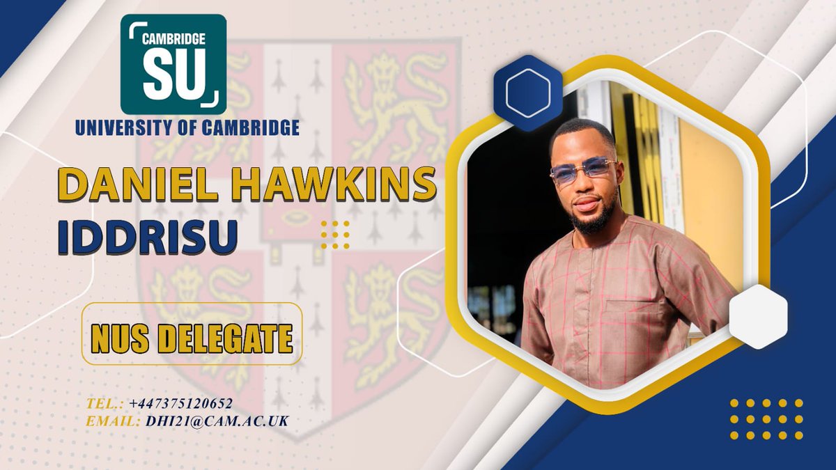 Vinyl_Tong's tweet image. Hey guys! Those of you in @Cambridge_Uni kindly vote for my bro Daniel Hawkins @Hawkins_Daniel9 who is a National Union of Students (NUS) Delegate contestant, Cambridge University, Voting has began and will end on 18th November. Below is the link to vote.
cambridgesu.co.uk/elections/cand…