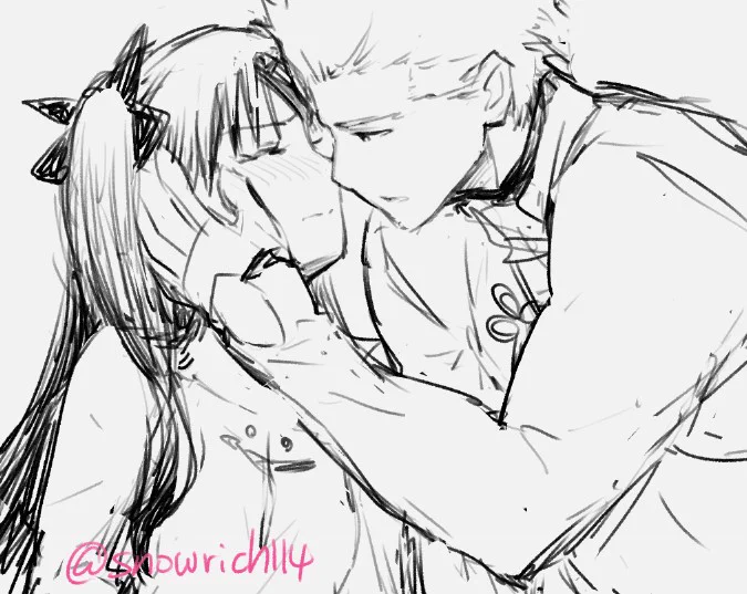 らくがき。弓凛。はじめてっぽいなにか。 