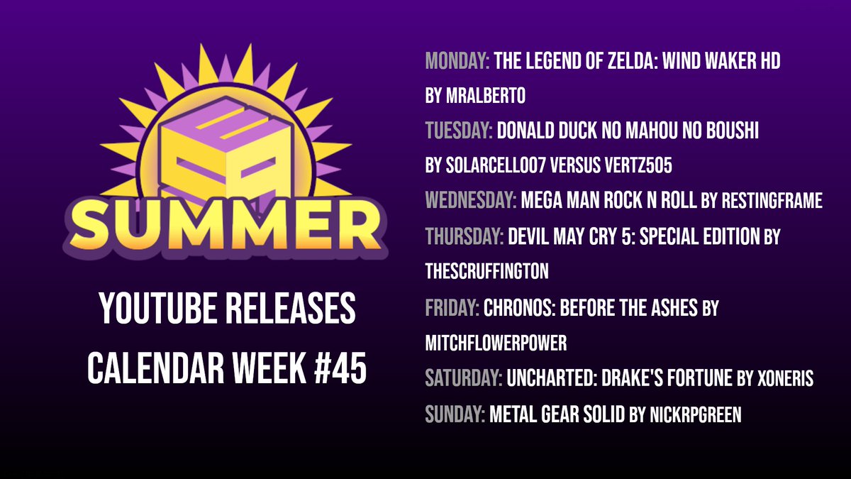 esamarathon's tweet photo. Next week, we again have a very colourful potpourri of releases from #ESASummer21 on Youtube for you, from Zelda to Mega Man to Metal Gear Solid! And more is yet to come!
Subscribe to https://t.co/esVAk4GjzP and activate the bell so you never miss our daily video releases! ๐ https://t.co/BbNVZBwzg4