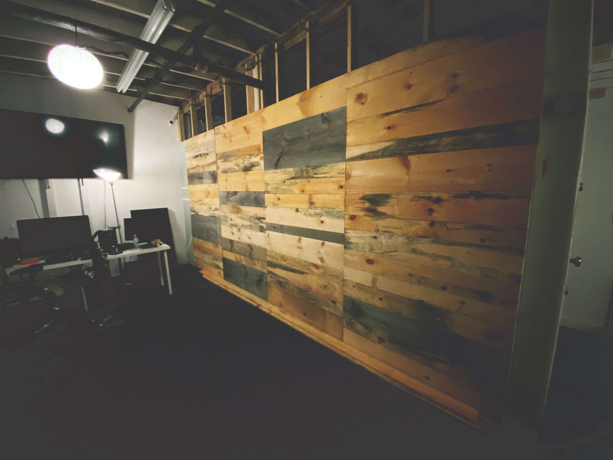 ItsAnotherHeist's tweet photo. A good #environment is important to the creative #process. Always adding new features to our #HQ including this new #wall built by @stevemcarthur (still a work in progress) in #studioB New Floors coming soon! #upgrade  #creative #art #construction #music #film #television https://t.co/CR2IKp5SQ1