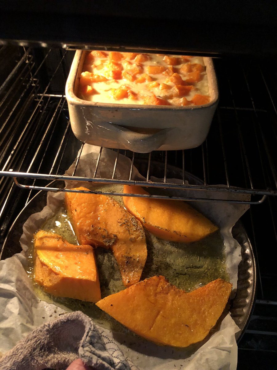 sdfrrt4twit's tweet photo. Gratin pommes de terre, potiron et comté, potiron rôti au miel et aux herbes, poireaux en fondue touche de #calvados, poulet sauté aux légumes façon Vietnam. Voilà ! #prepmeals #instafood #kitchenfred https://t.co/gwkuSp1iLP