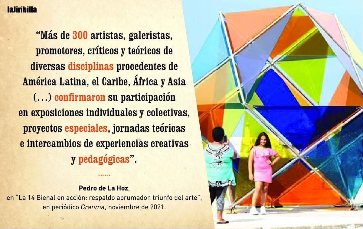 La 14 Bienal de La Habana ya es un hecho y una gran alegría. #CubaVive y sueña. #BienalDeLaHabana