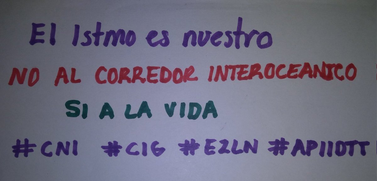 BjrnHoffmann4's tweet photo. #ElIstmoEsNuestro #NoAlMegaproyectoDelIstmo #NoAlTransísmico
#ElIstmoNoSeVende 
#DefenderElPitayalEsDefenderLaVida
#CrisisClimatica
#CambioClimatico
#EcharemosAbajoLaEstacionDelTren
#NustraLuchaEsPorLaVida
#BastaDeDespojo
#CIG
#CNI #EZLN https://t.co/2o9znxrzTC
