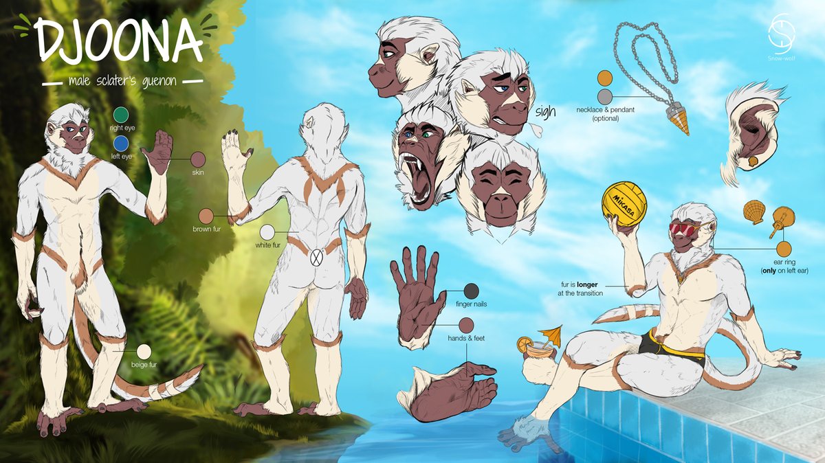 Snow601_Art's tweet photo. Charactersheet commission for @/DjoonaGuenon - yay monkeys🐵 https://t.co/vSo2keWWE6