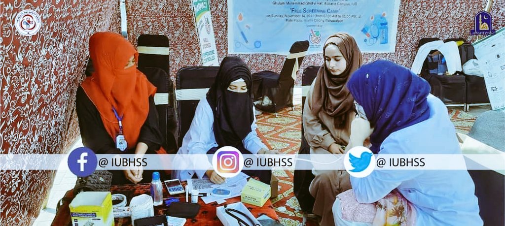 SaherQabaili's tweet photo. Service to Humanity is a service to divinity!
Sneak Peek into d 'Free Diabetes Screening Camp' at Rohi Plaza,Islami Colony Bahawalpur,conducted by IUB Health and Safety Society in Collaboration with Medi-Quick Pharmacy Bahawalpur.
@theiubwp
#FreeScreeningCamp #MediQuickPharmacy https://t.co/M7TUBNZfHJ
