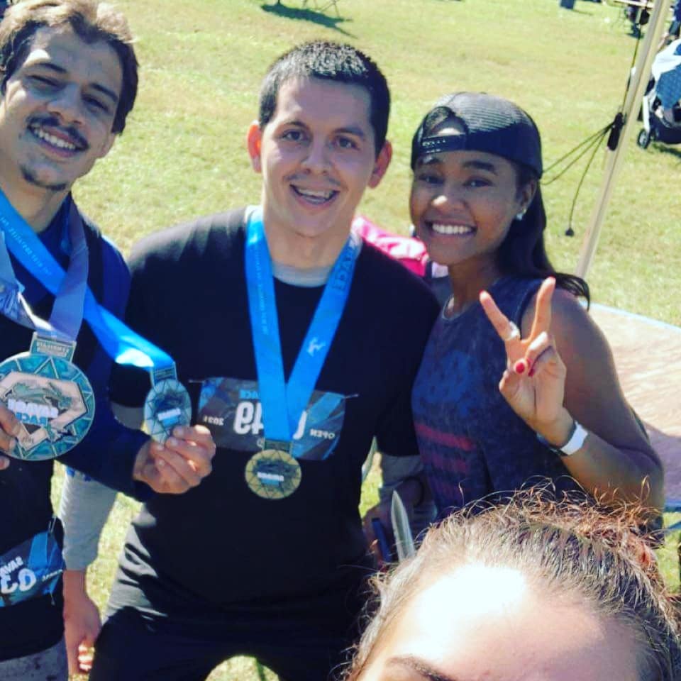 AbdielVel93's tweet photo. Had a blast today Savage race , we met at the end and finish together! Me and Nicole Velazquez  got some bling bling lol 😂! But I can wait to do it again next year in March! #SundayFunday  #savagerace https://t.co/4s30qRzHoU