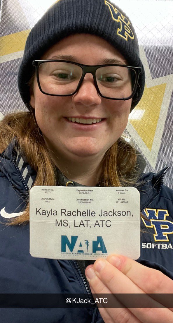 WPU_SportsMed's tweet photo. Statesmen Sports Medicine highly values being @NATA1950 members and members @MAATAD5 and @IowaATSociety! Second in our series of #showmeyourmembership is our birthday girl Kayla Jackson, LAT, ATC @KJack_ATC https://t.co/Sez9ol2J6y