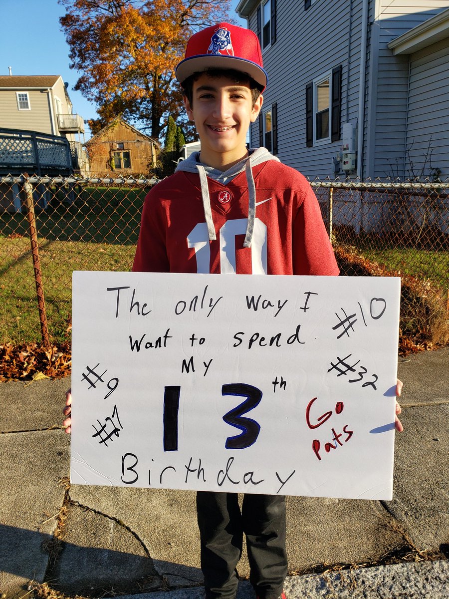Tracy_Hutt's tweet photo. Happy 13th birthday TJ! Let's go @Patriots!! https://t.co/QYrcQuMpJU