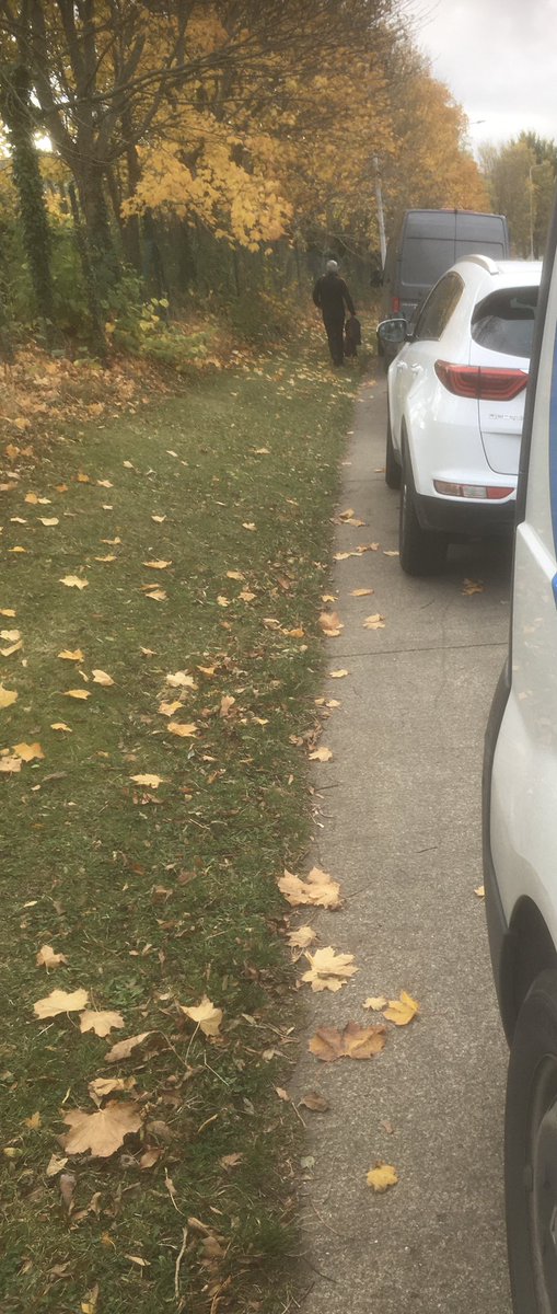 Photo taken near a sports ground. Unfortunately, wheelchair users, parents with buggies or people with visual impairment won’t be using this sports ground but PLEASE allow them use the footpath for their safety <a href="/Dundrum_info/">Dundrum.info</a> #Respect