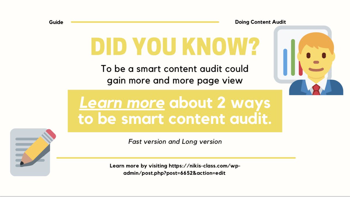 NikisClass's tweet image. What is a content audit? Find out on the blog...