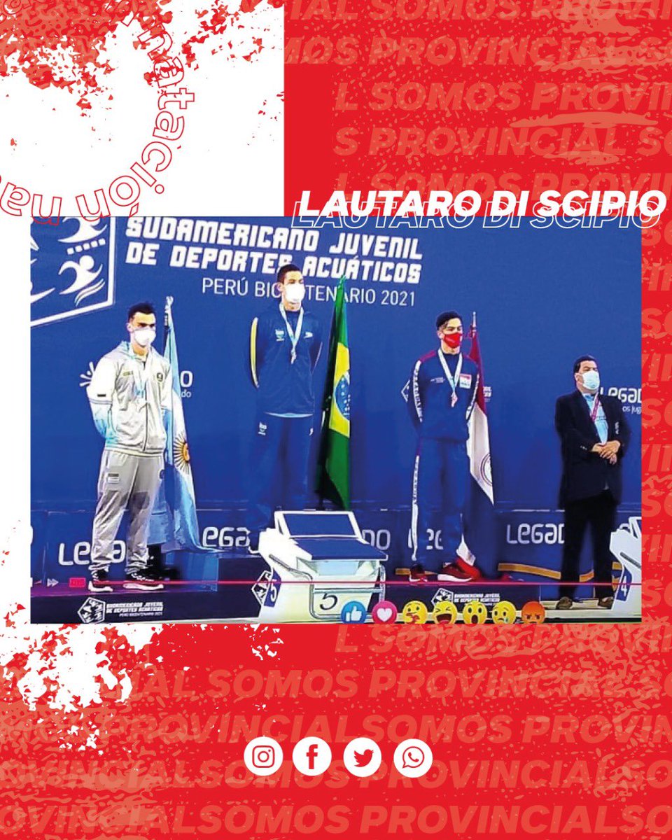 ClubAProvincial's tweet photo. #OrgulloProvincial - Lautaro Di Scipio 🔴⚪🔴

El nadador del club tuvo una brillante actuacion en el Sudaméricano de Natación en Lima: cosechó dos medallas de plata🥈

Nada más lindo que ver a los deportistas de nuestra casa cumpliendo sus sueños y representando al país 🇦🇷 https://t.co/9WkXkaA0tX