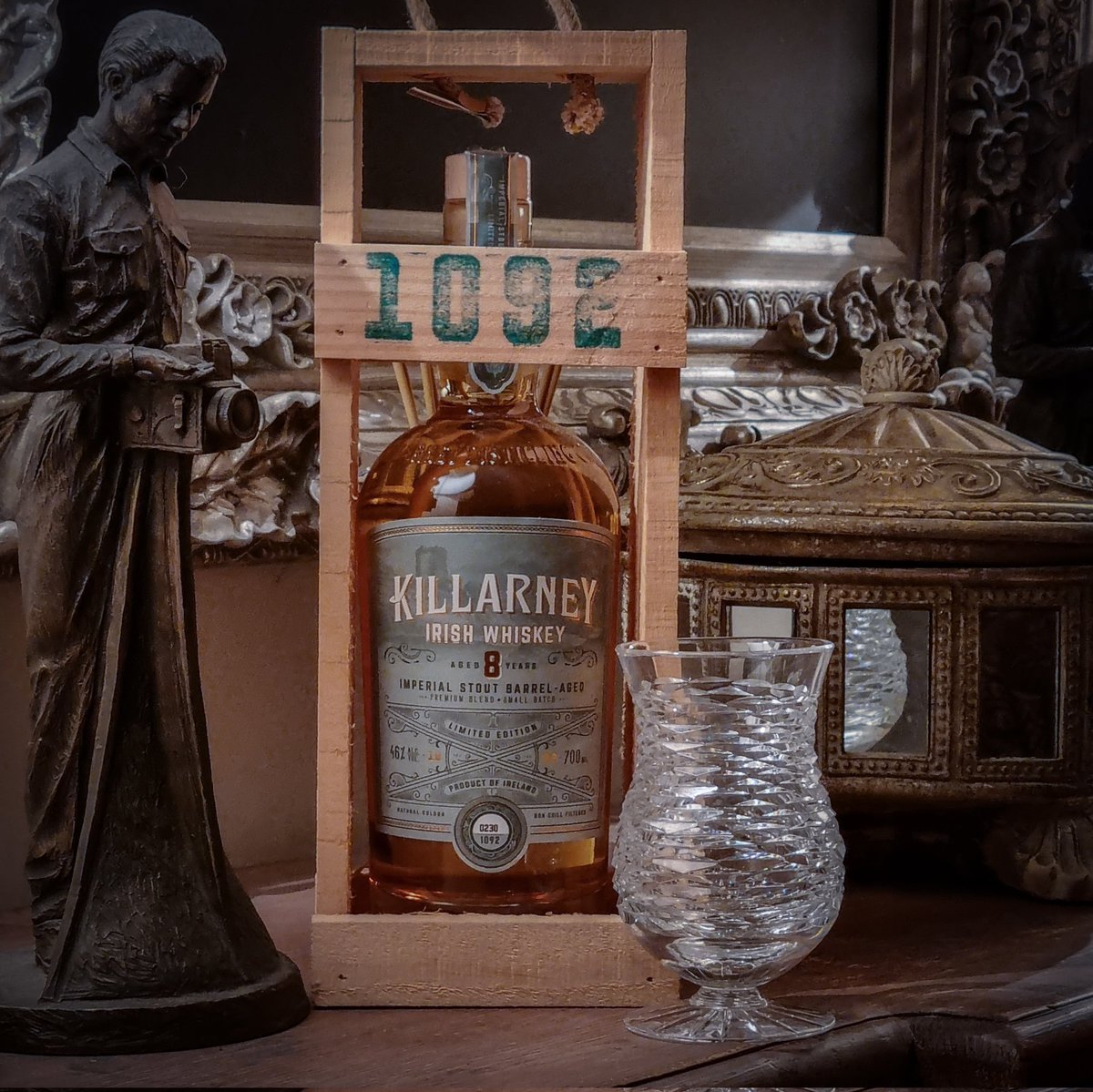 IrishVault's tweet photo. On my trip to Killarney recently I picked up a bottle of this 1092 very drinkable. Aged in Stout barrells it has a sweet, vanilla. It reminds me of honeysuckle. #killarney
#whiskeyloversonly #killarney1092 #irishwhiskey #whiskeylover #whiskeytalks https://t.co/370zatwdEw