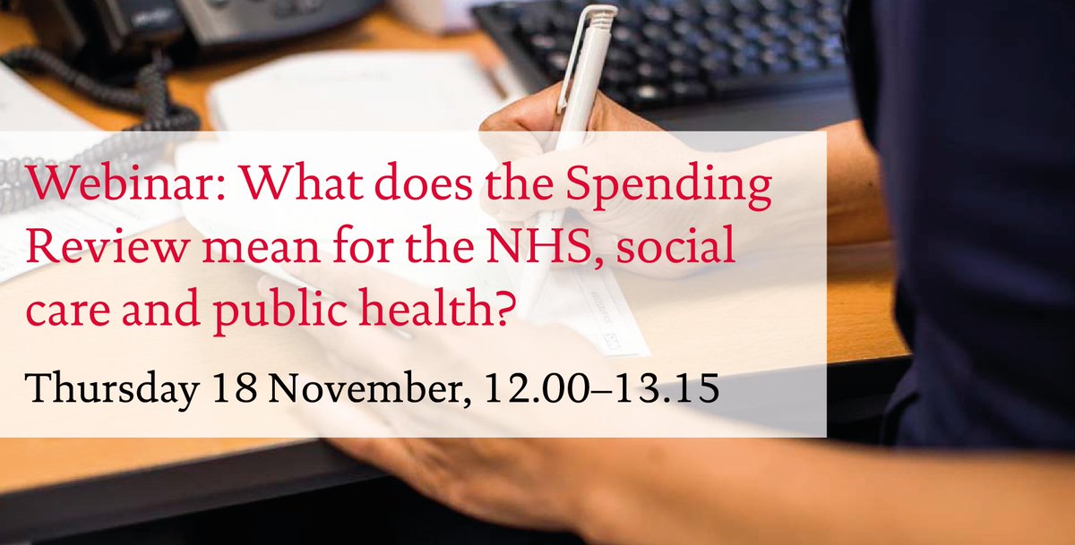 WEBINAR: We’ll take stock of what was announced in the #SpendingReview and the Health &amp; Social Care Levy, and will explore what the future funding picture will mean in practice for the NHS, social care and public health.

Register your free place ⬇️
thehealthfoundation.zoom.us/webinar/regist…