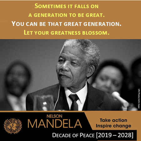 UNGeneva's tweet photo. “Sometimes it falls on a generation to be great. 

You can be that great generation. 

Let your greatness blossom" 

– #NelsonMandela https://t.co/QMWx3Xaivr