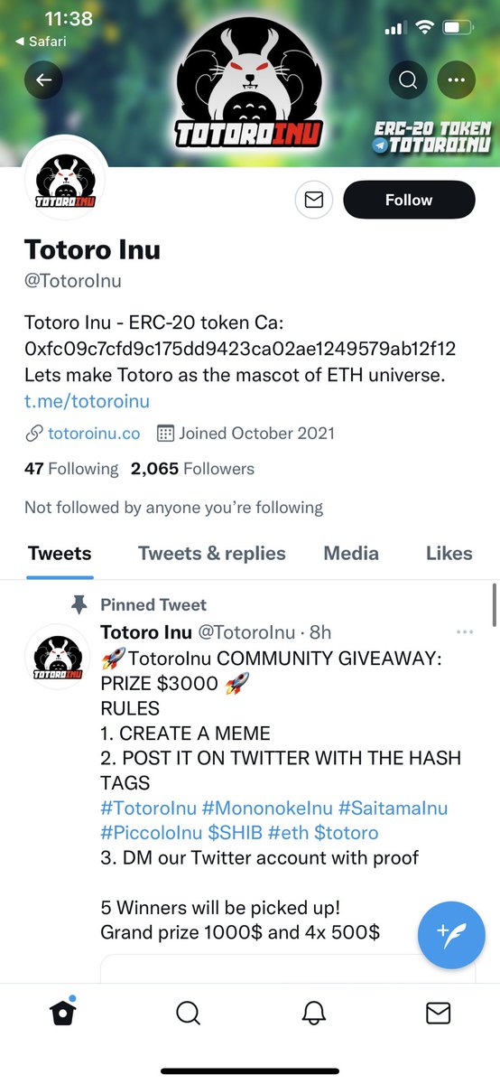 DRINOMAN's tweet photo. @TotoroInu interesting new project! Just listed on @CoinMarketCap. #shib #shibainu #Dogecoins @Shibtoken @dogecoin #totoro #totoroinu https://t.co/uqxe5O544L
