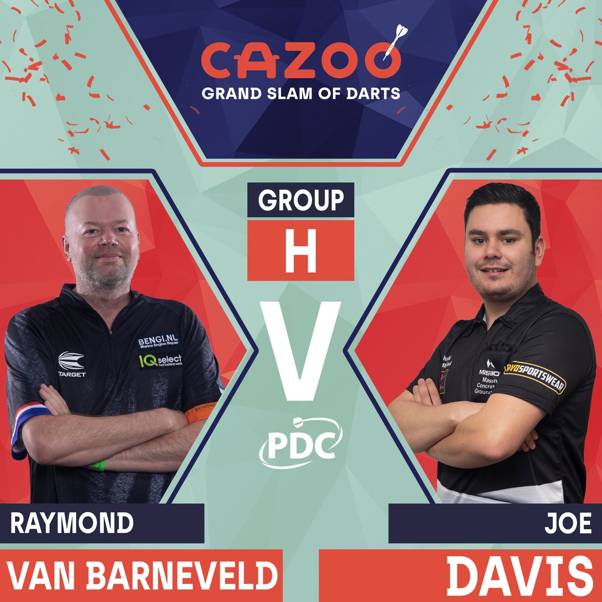 🇳🇱𝗩𝗮𝗻 𝗕𝗮𝗿𝗻𝗲𝘃𝗲𝗹𝗱 𝘃 𝗗𝗮𝘃𝗶𝘀🏴󠁧󠁢󠁥󠁮󠁧󠁿

Raymond van Barneveld takes on Joe Davis, with both players desperate to get off the mark in Group H.