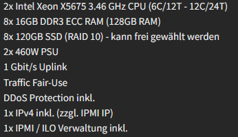 Neues aus der received Serverbörse!
- HP ProLiant DL360 - 
(Spezifikationen im Bild)

Da es sich um einen ausgemusterten Server von uns handelt, bieten wir diesen zum sehr fairen Preis an. 
Bei Interesse kann man sich gerne übers Kontaktformular melden :-) received.eu/contact