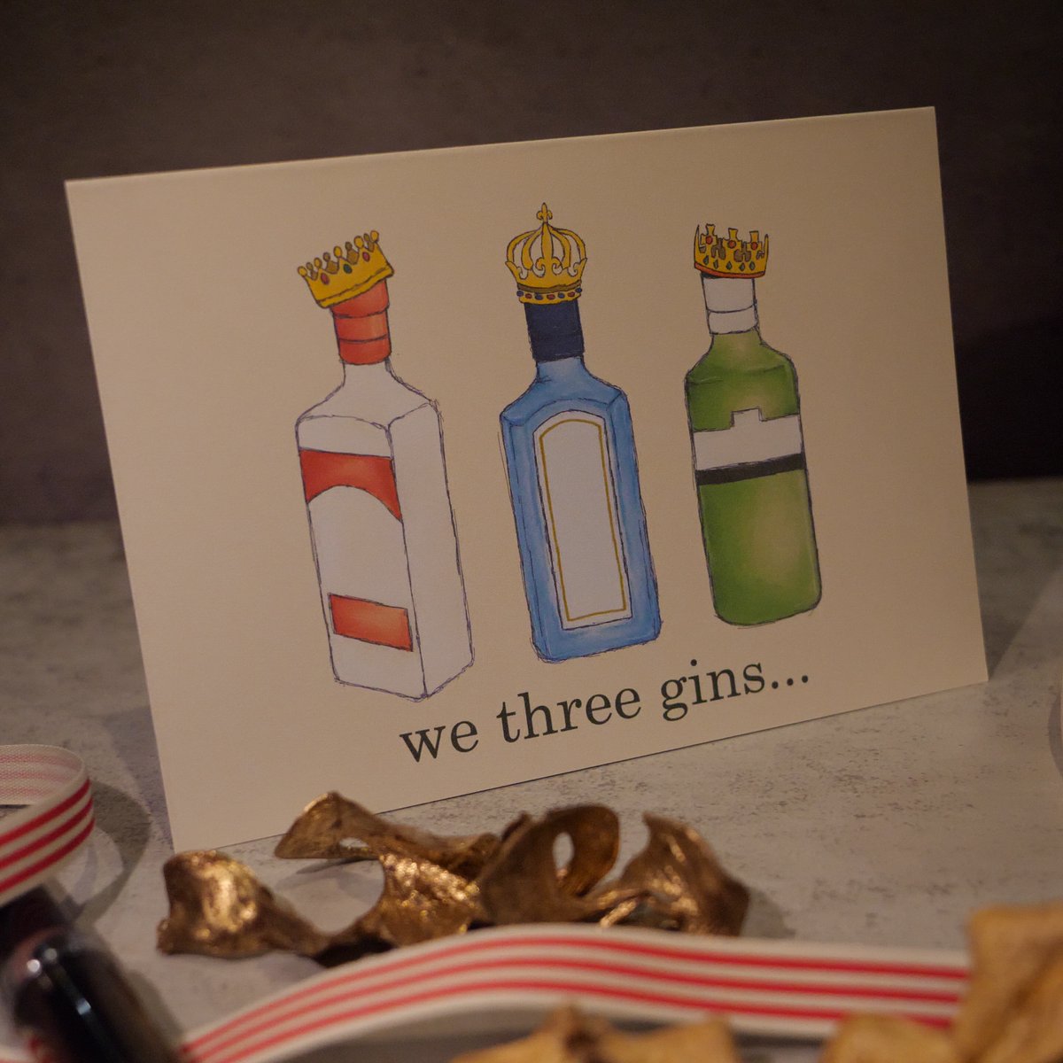 If you are buying a gin related gift then really you need a gin related card! #3gins #christmascard #gincard #card #greetingcard #greetingscard #bespokecards #artisan #local #localart #bespoke