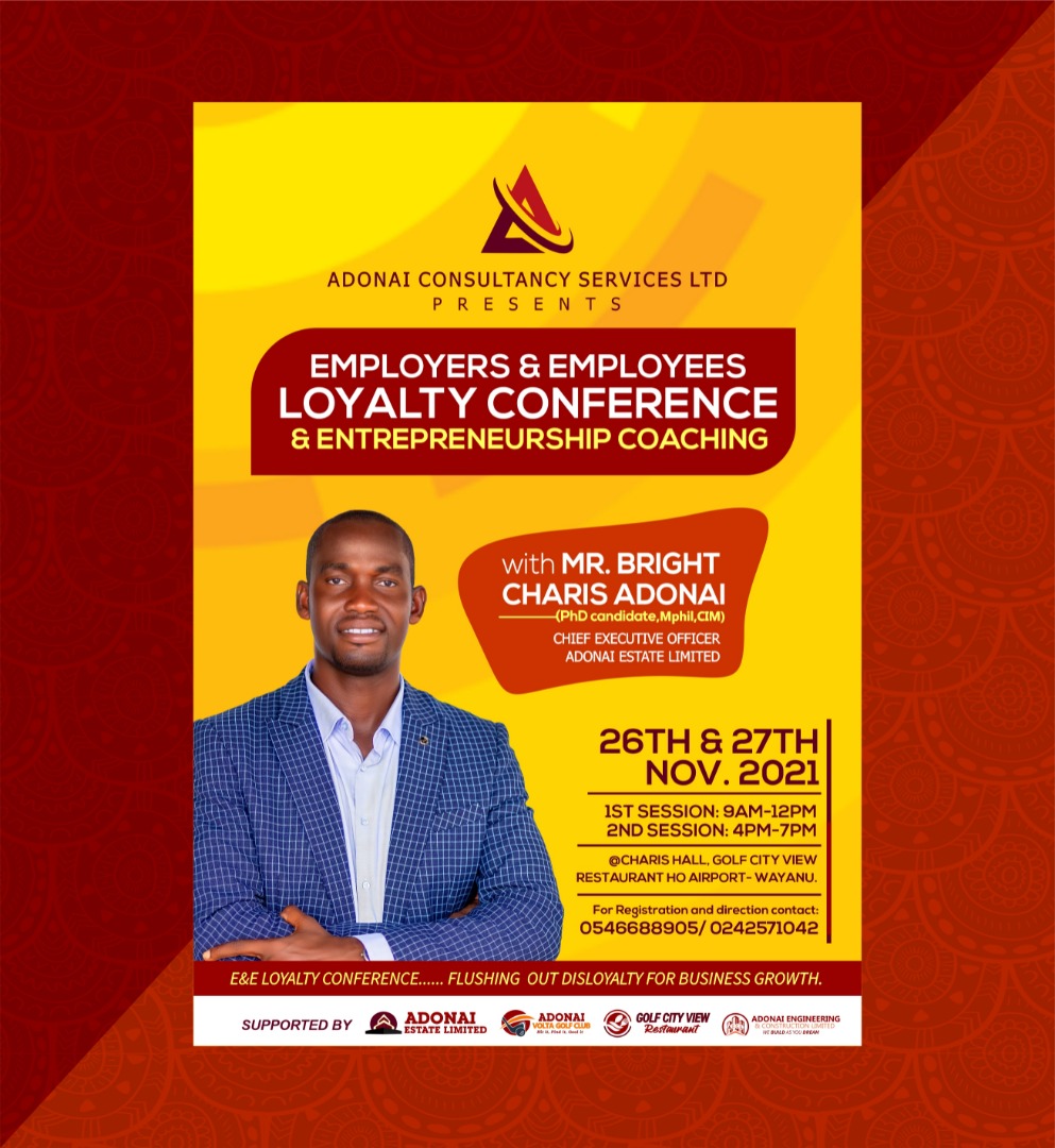AdonaiEstateltd's tweet photo. “Train people well enough so they can leave, treat them well enough so they don’t want to” -Richard Branson.
Deets on the flyer.

#EmployersAndEmployeesConference #TheAdonaiPeople #AdonaiEstateLimited #entrepreneurship #LoyaltyOverEverything #GHARSA  #voltafair2021 #RealEstate https://t.co/s5NSLj6geS
