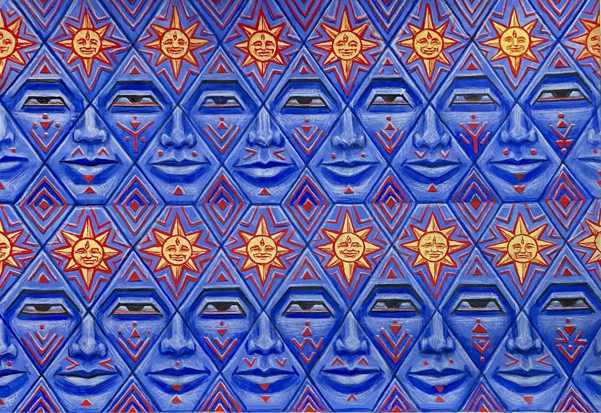 alexgreycosm's tweet photo. In a vision, Starpeople showed me that all beings are interconnected. We live by the light of the Sun, we are all Starpeople. Discovering how we are united through Light and Love is the ecstatic mission of the soul. 

Featured art: Starpeople, 2021, watercolor and pencil on paper https://t.co/3nN5FbiSkM