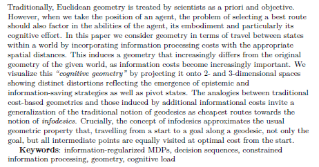 ChristophSalge's tweet photo. Check out this substantial piece of work of my colleagues @blueshrapnel, @CatenacciVolpi, Franziska Broeker and Daniel Polani - introducing the concept of #cognitiveGeometry.

A space of goals: the cognitive geometry of informationally bounded agents
https://t.co/aLYCff39R0 https://t.co/wkqj0kM4TS
