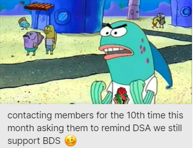 durub_ntl's tweet photo. This ⏬⏬

Can't stop won't stop b/c DSA voted on and affirmed BDS once in 2017, once in 2019, and again at the 2021 convention! https://t.co/MVWYY1t5F1