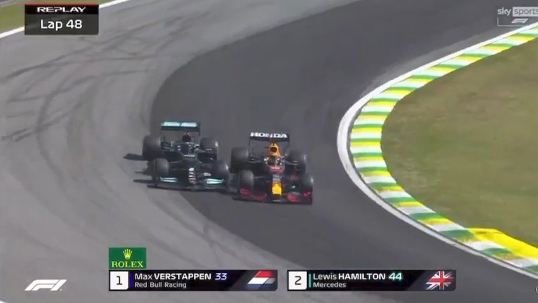He missed the apex, according to Max fans that’s a DQ