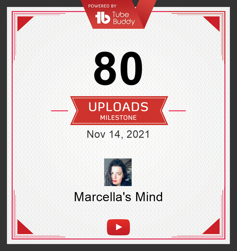 marcellamind's tweet photo. My channel reached the 80 Uploads Milestone! 🏆 via @TubeBuddy https://t.co/PgVPZd5LZ6