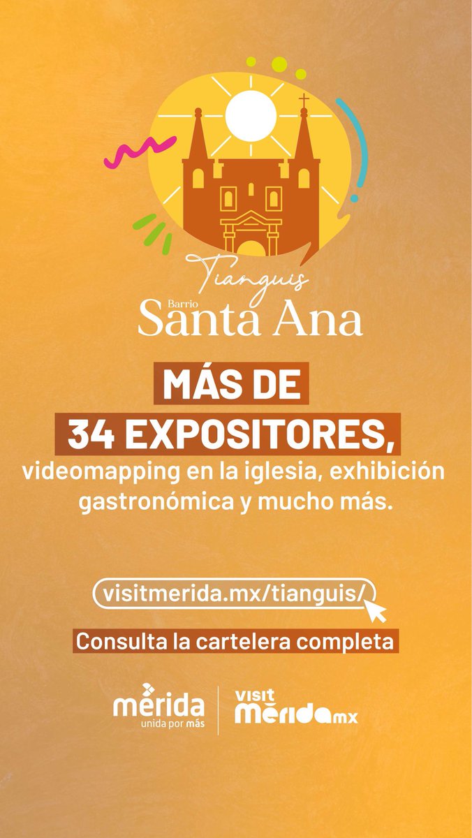 VisitMeridaMx's tweet photo. ¡El Tianguis llega al Barrio de Santa Ana! 🙌🏼✨ 

En el marco del Tianguis Turístico México 2021 el @AyuntaMerida presenta el Tianguis Barrio Santa Ana, un espacio para que puedas conocer a la comunidad artesanal de Mérida, degustar de platillos tradicionales… (1/2) https://t.co/AJjcw6eFdK