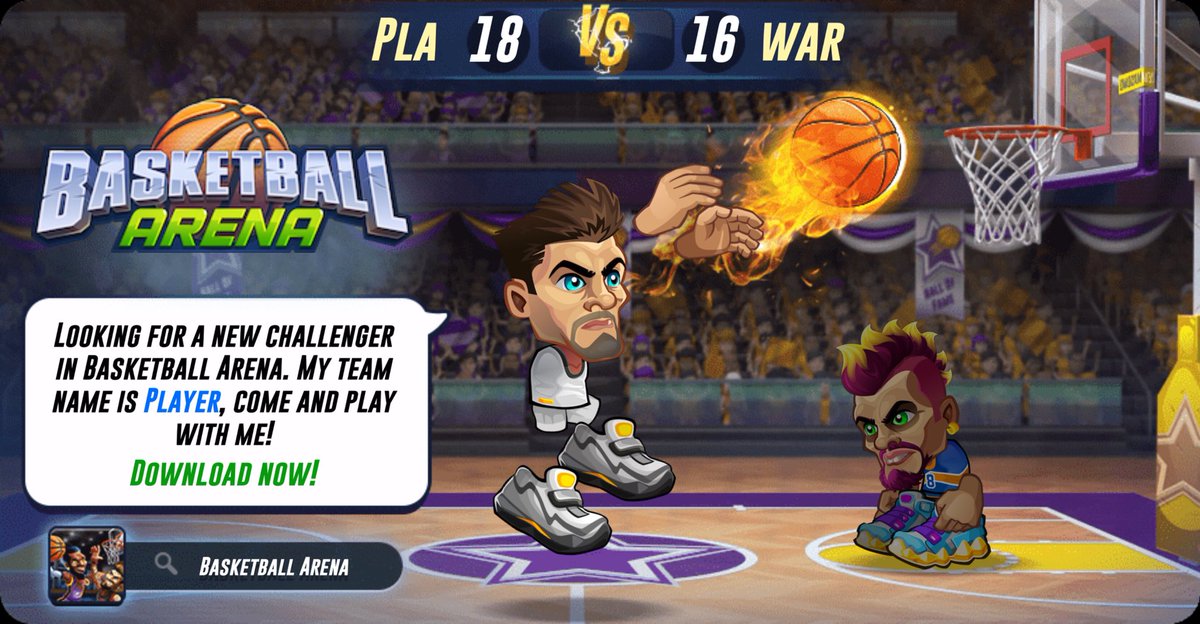 kim6480's tweet photo. Looking for a new challenger in Basketball Arena. My team name is Player, come and play with me! Download now! https://t.co/SAhPNFRNpr #basketballarena @basket_arena https://t.co/w5dRa42i3D