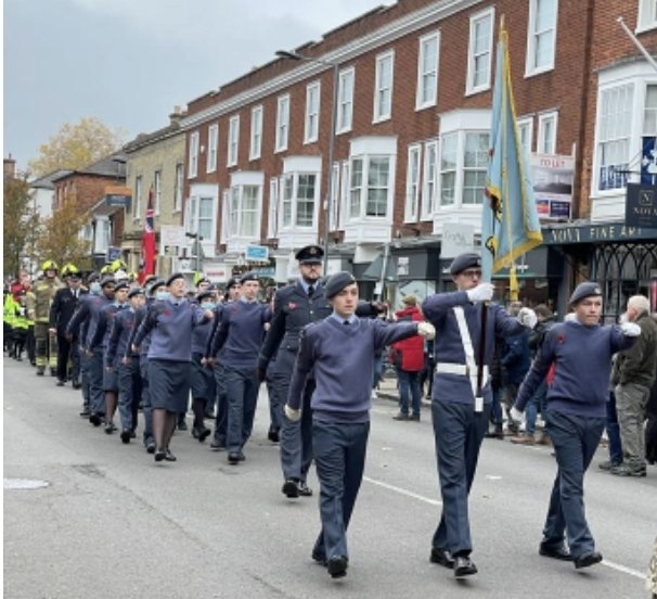 DepOC_Herts_Wg's tweet photo. @332ATC @606SqnATC @871penn @1811MarlowSqn @aircadets from @hbwaircadets Sect 2 joined personnel from @RAFHighWycombe  and thousands of others for #RemembranceSunday.  So warming to see such an important national event running once again. https://t.co/EQUhn5VhDO