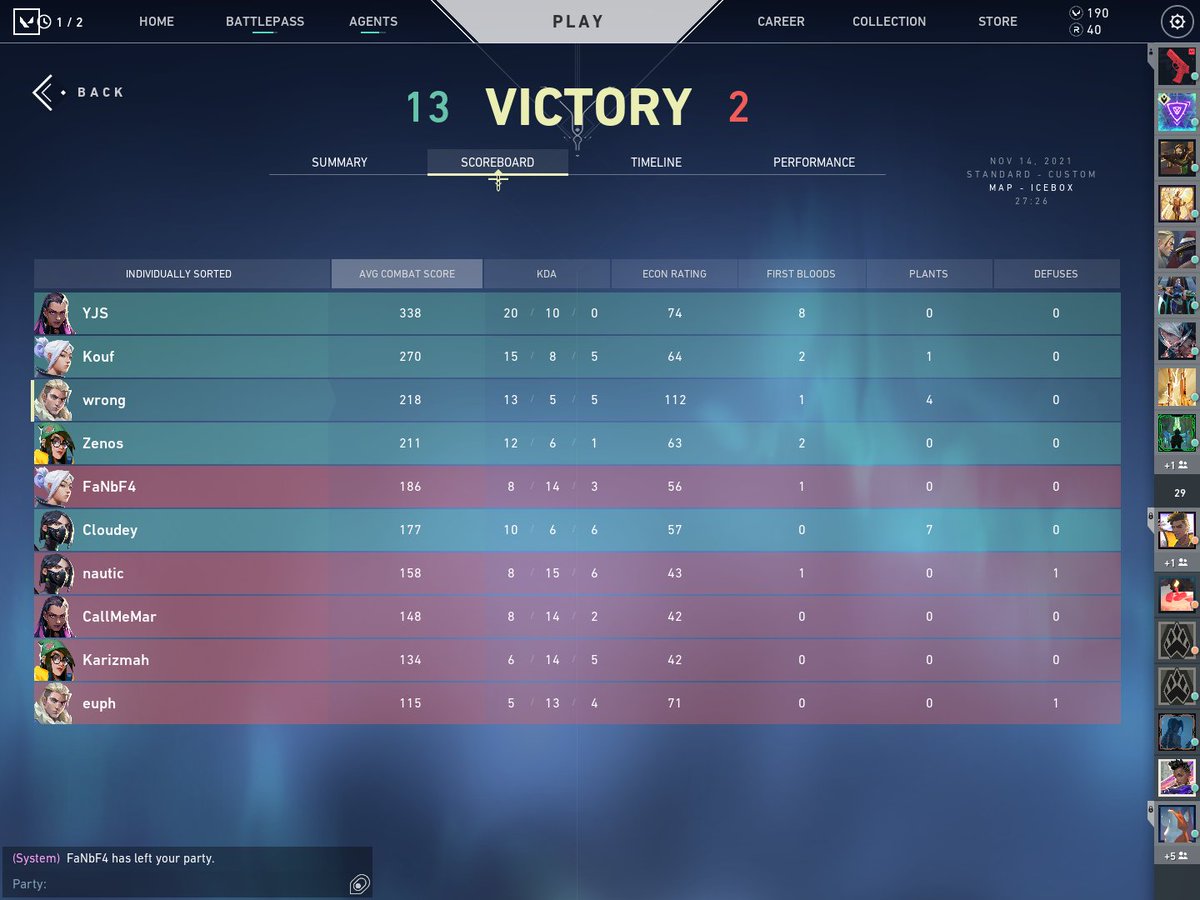 we take first game of vcs agaisnt <a href="/Projectval99/">Project99</a> 13-2. GGs!