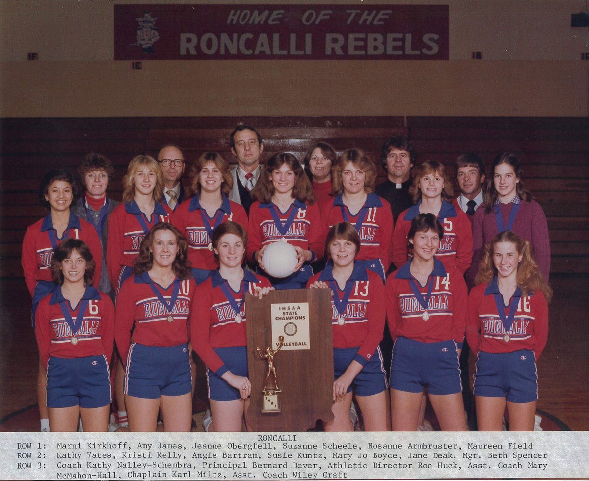 IHSAA1's tweet image. 40 Years Ago Today (Nov. 14, 1981)
The Roncalli Rebels won the #IHSAA Volleyball State Championship!
🏆🥇🏐🔴🔵👏👏👏 @RHS_Athletics 
Official Program: ihsaa.org/portals/0/Flip…