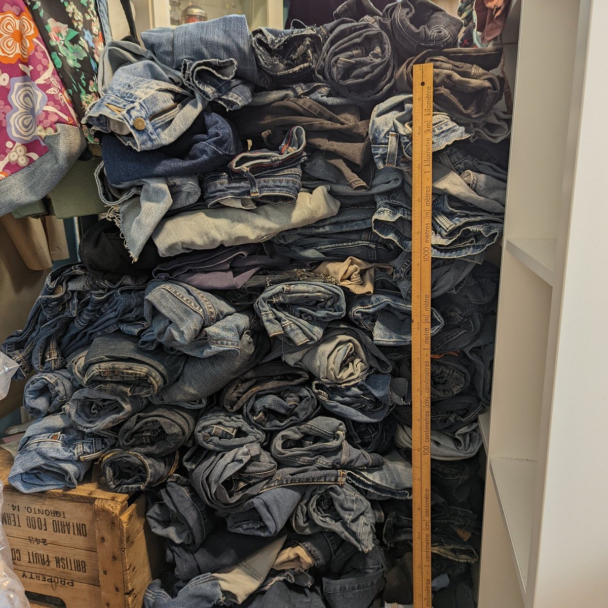 UpcycleTexStyle's tweet photo. What is new at UpcycleTexStyle? Well. I did some reorganization and found a lot of denim!  We have a new pouf available and I am testing out a new product made from old t-shirts. #dogdays of #fall #zerowaste 

#denim #yoga #dogsoftwitter https://t.co/uYcU3vvC71