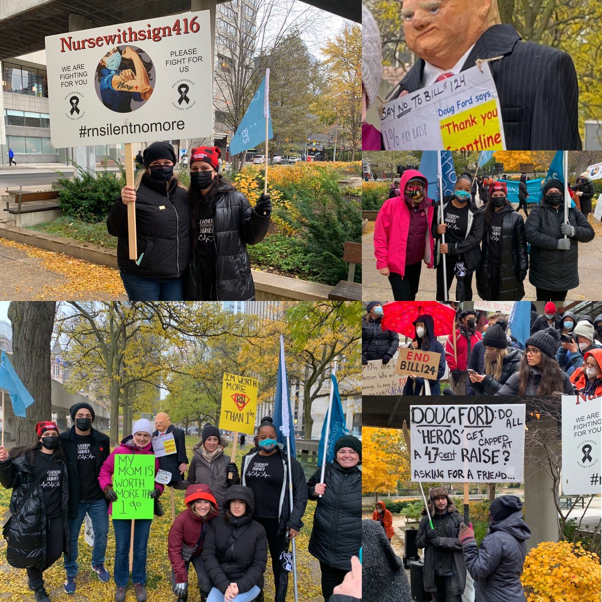 The rain did not stop us from supporting our nurses. Ontario is experiencing a severe nursing shortage. We stand in solidarity to #repealbill124 ! #fairwages #safeworkloads @fordnation @NurseWithSign @ONA