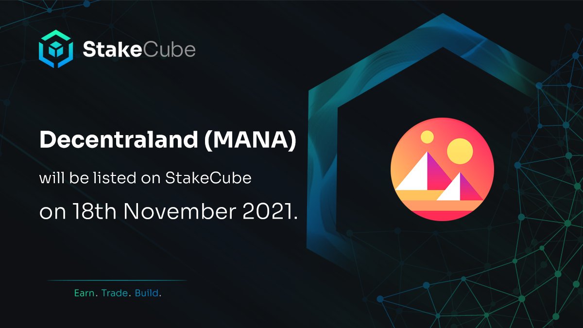 stakecube's tweet photo. $MANA will be coming to #StakeCube on November 18th! https://t.co/m2dHLMJn8G