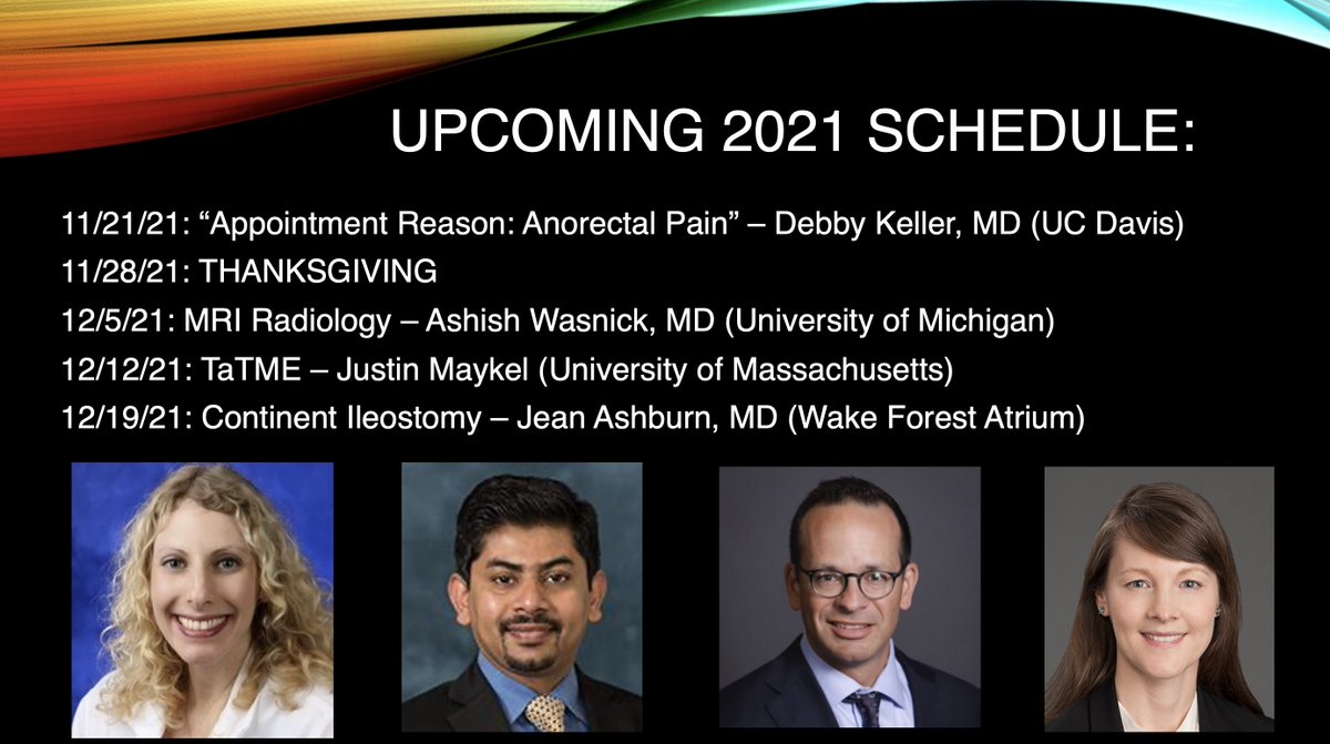 We're off this week for CARSITE 😭

but HOLY SMOKES do we have a great line up scheduled in the coming weeks!

💩11/21: <a href="/debby_keller/">Debby Keller, MD</a> - Anorectal pain
🦃11/28: Thanksgiving 
☢️12/5: <a href="/drashish_w/">Ashish Wasnik, MD</a> - Rectal MRI
💩12/12: <a href="/justinmaykel/">Justin Maykel</a> - TaTME
💩12/19: <a href="/AshburnMd/">Jean Ashburn MD</a> - Continent ileostomy