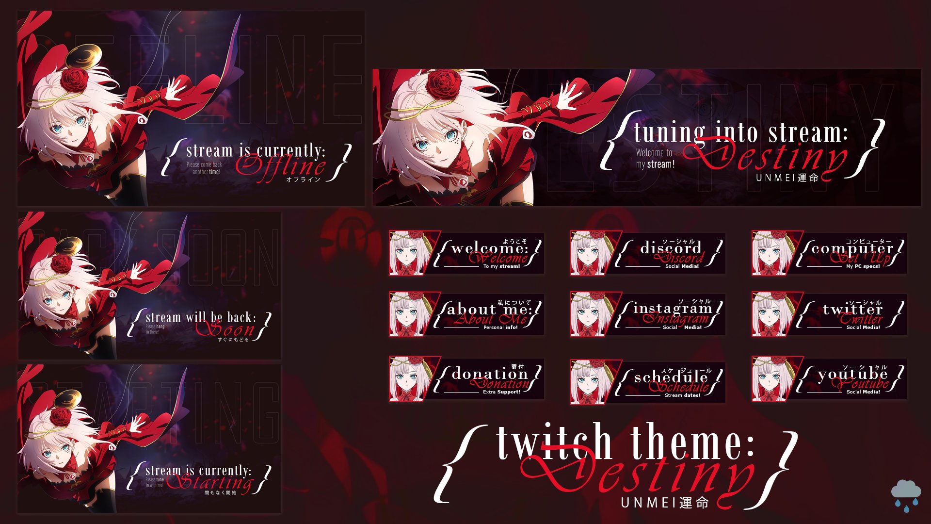 Premium Vector  Anime gaming stream panel element design