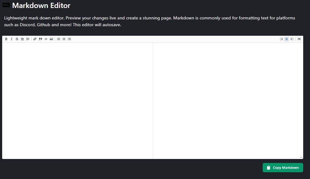 yourdevtoolsCom's tweet image. Our new Markdown Editor tool is live now on the site 🔥