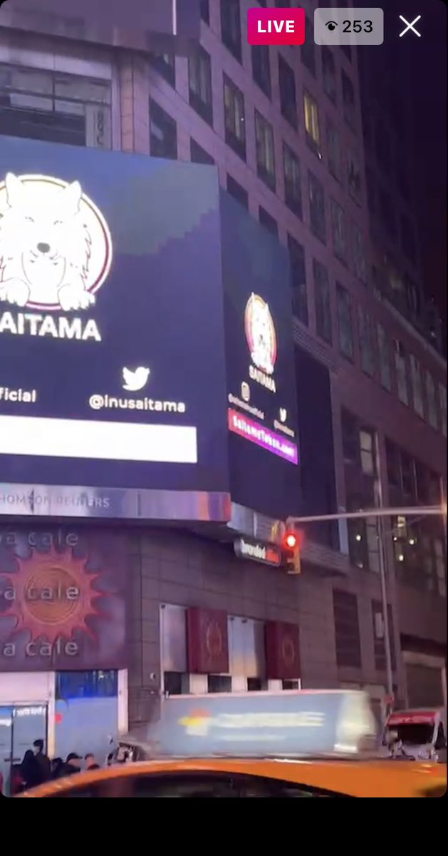queenxtrades's tweet photo. #SaitamaWolfPack Happening live right in Time Square 🐺😱🤯 @InuSaitama billboard  #Saitama https://t.co/b4fwsjz2QK