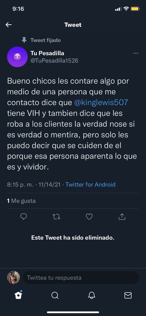 frankg507's tweet photo. @TuPesadilla1526 @Kinglewis507 P.D. En twitter nada se borra 🤟🏾 https://t.co/SSGXmcMl1S