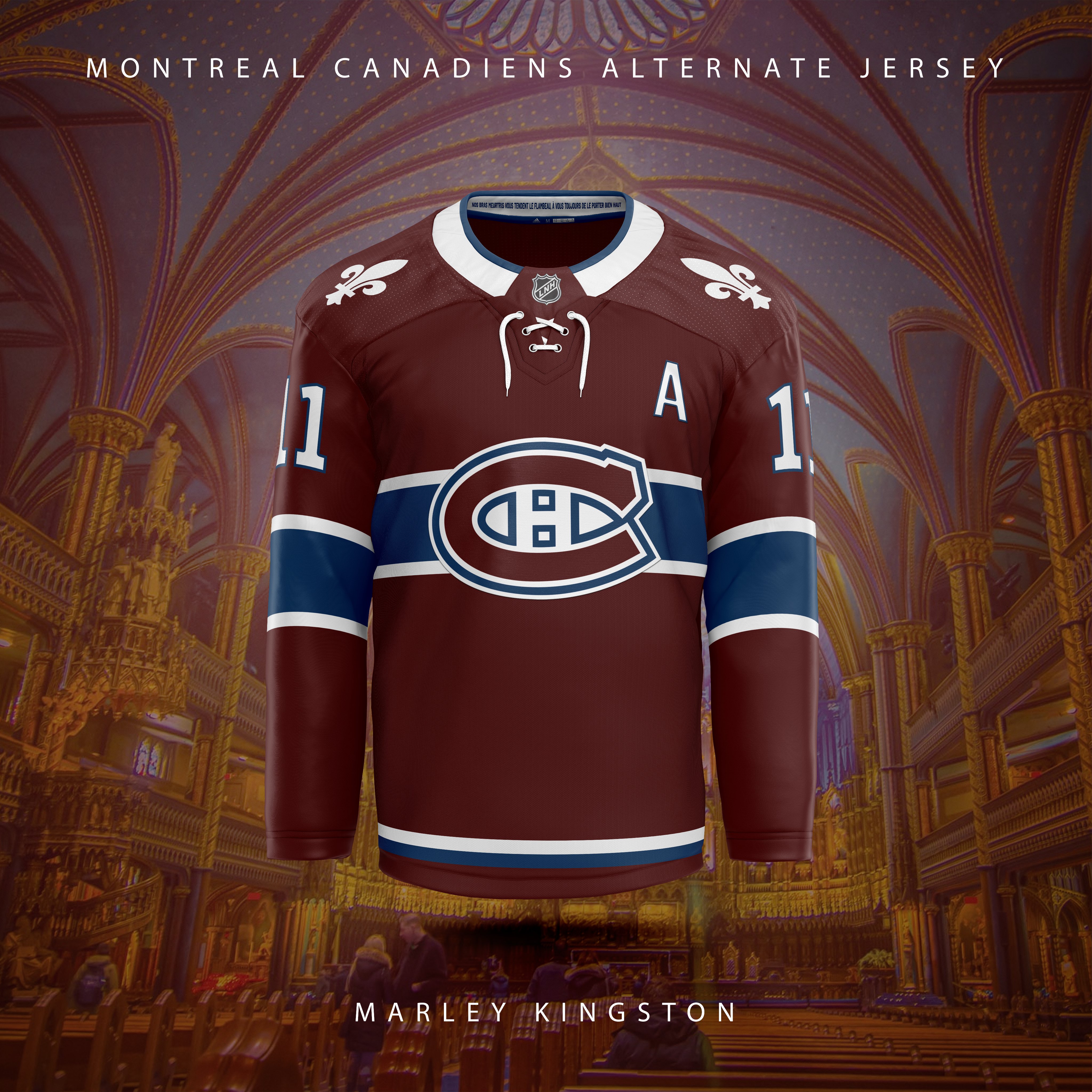 My concept for a Montrèal Canadiens alternate jersey. I liked the