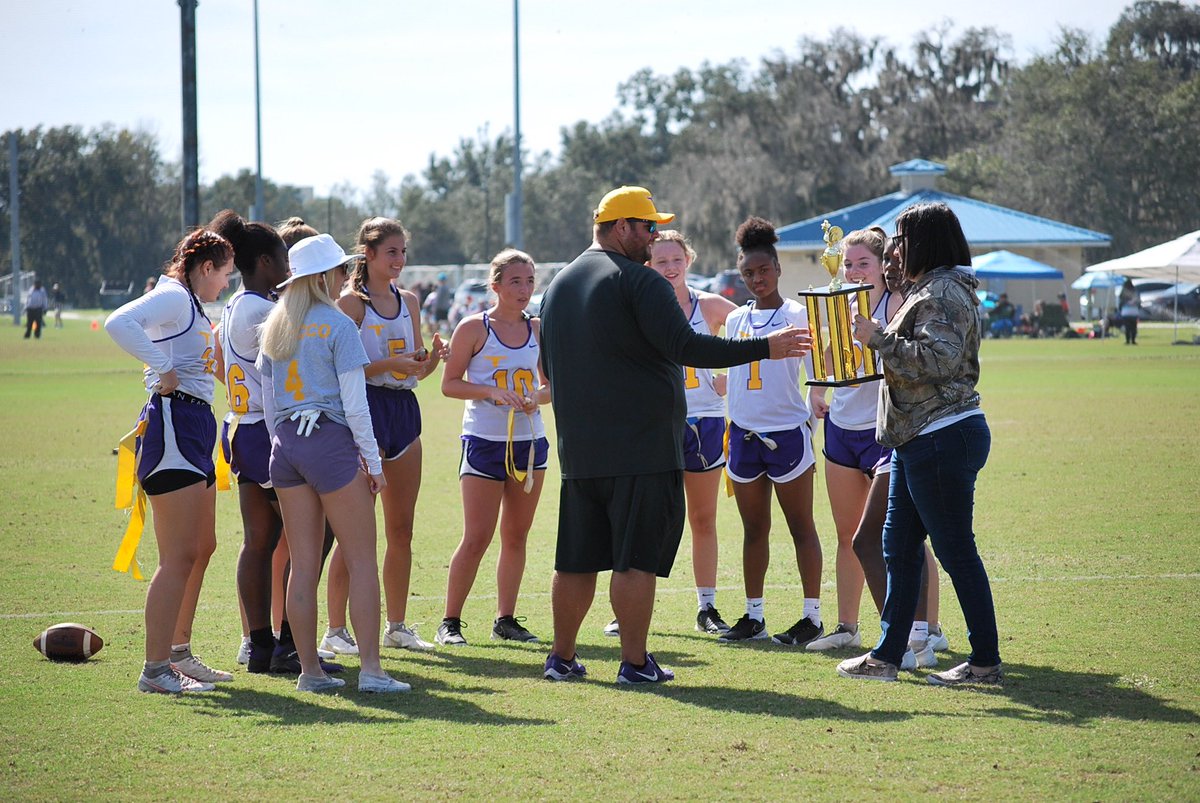 CoachCombs66's tweet photo. What a great weekend at the turkey bowl! Gold went 4-0 and brought home the 🏆. Purple learned a lot & played really hard all weekend! Super proud to be a part of this family! #runtowin #1opportunity #brickXbrick #HornsFirst @LonghornsFlagFB @LennardHigh https://t.co/cZA42hJ9VO
