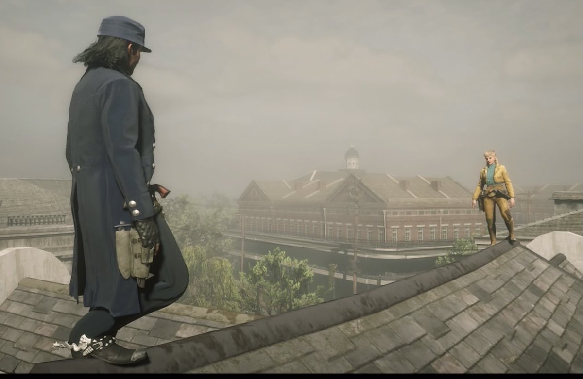 teddeadR1's tweet photo. 闘いの末、殺られたのではなくて
屋根から落ちました😵
＃RDO #RDR2 https://t.co/bQrhkOGzhk