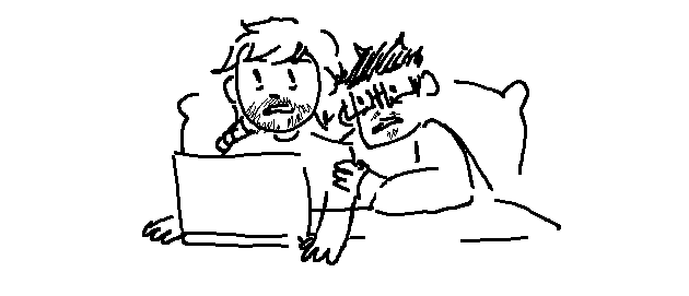 pic of my husband and i watching the last episode of Hannibal 