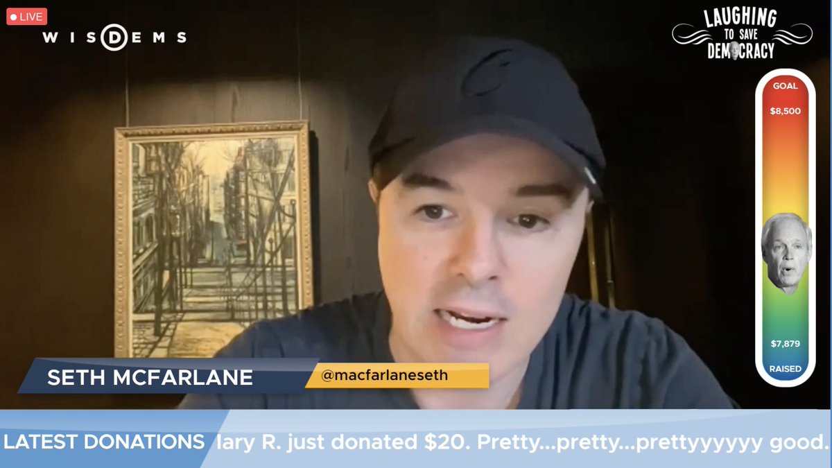 WisDems's tweet photo. NOW: @SethMacFarlane reading Trump tweets in Peter Griffin's voice 🤣 #StandUp4WI
https://t.co/OrgHM2iUks https://t.co/ICxmM1rqNL
