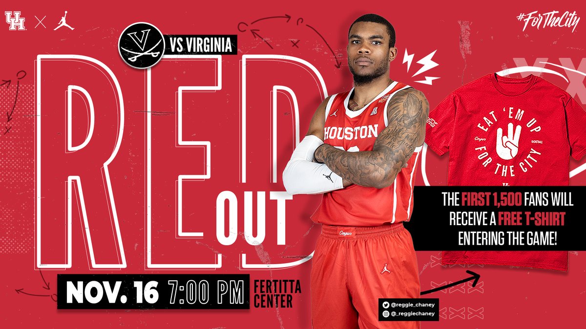 UHCougarMBK's tweet photo. On Tuesday night in Fertitta Center vs Virginia, it's simple...

WEAR. RED!

#ForTheCity x #GoCoogs https://t.co/1tviPrI9S6