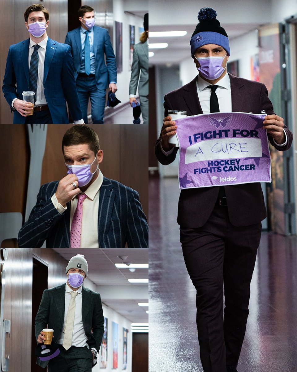 Capitals's tweet photo. Suited up for a cause 💜

#CapsFightCancer | @LeidosInc https://t.co/s7V6x5pg4v